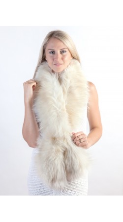 White - Cream fox fur scarf